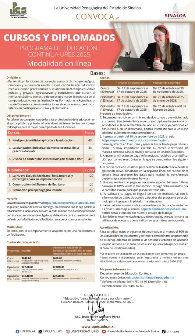 Convocatoria Cursos y diplomados en línea