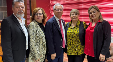 LA PRESIDENTA MUNICIPAL DE GUASAVE, CECILIA RAMÍREZ MONTOYA, RECIBE AL RECTOR DE LA UPES, JESÚS AARÓN QUINTERO PÉREZ.