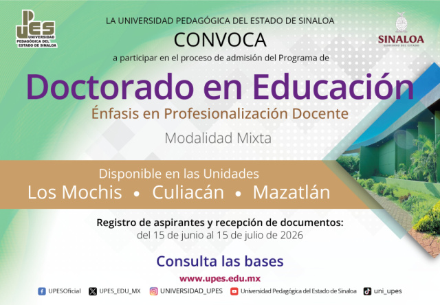 Convocatoria Doctorado en Educación mayo 2026