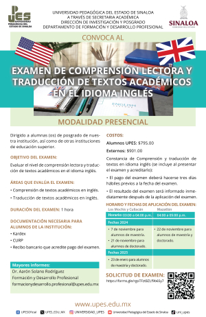 Convocatoria Examen de Inglés