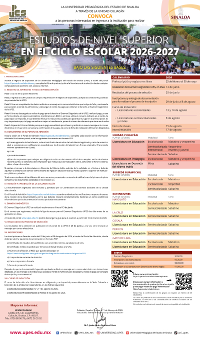 Convocatoria Oferta Educativa 2026