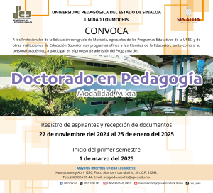 Convocatoria Doctorado en Pedagogía