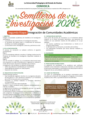 convocatoria Segunda ETAPA Semilleros de investigación 2026