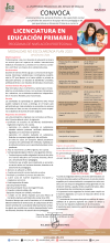 Convocatoria LICENCIATURA EN EDUCACIÓN PRIMARIA 2026