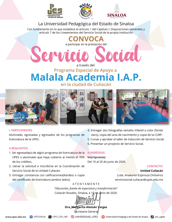 convocatoria Servicio Social junio Malala Academia 2026