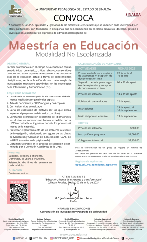 Convocatoria Maestría en Educación