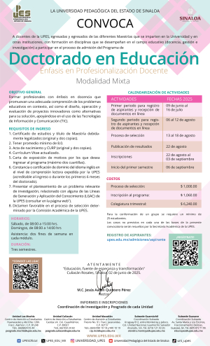 Convocatoria Doctorado en Educación
