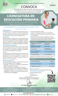 Convocatoria LICENCIATURA EN EDUCACIÓN PRIMARIA
