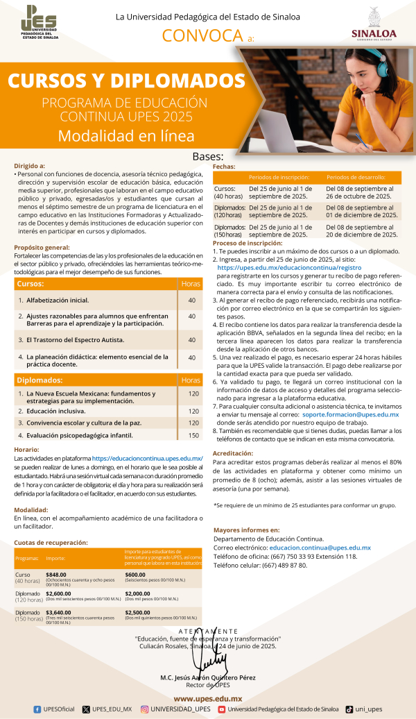 Convocatoria Cursos y diplomados en línea